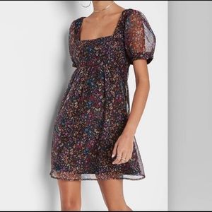 Wild Fable Floral Puff Sleeve EMPIRE WAIST Dress